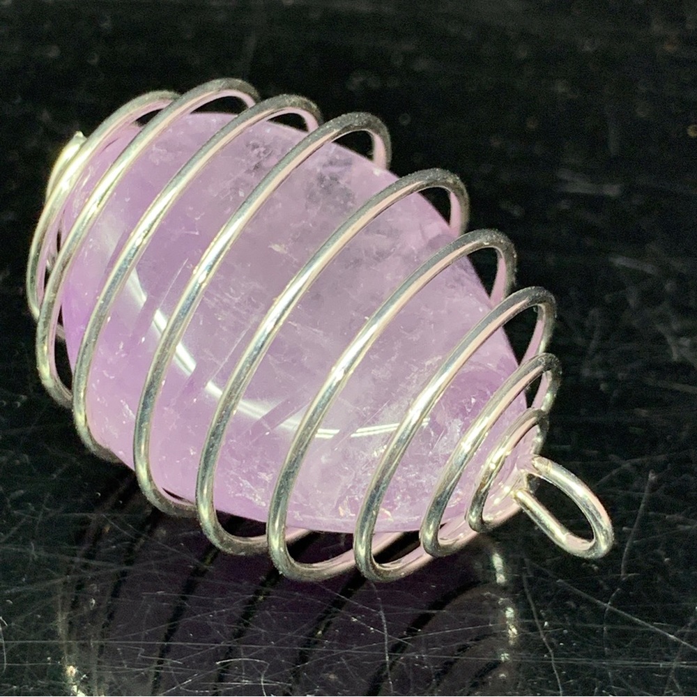 Maraba Amethyst Caged Pendant & Selenite & 20 Inch chain New in Box - Picture 12 of 16